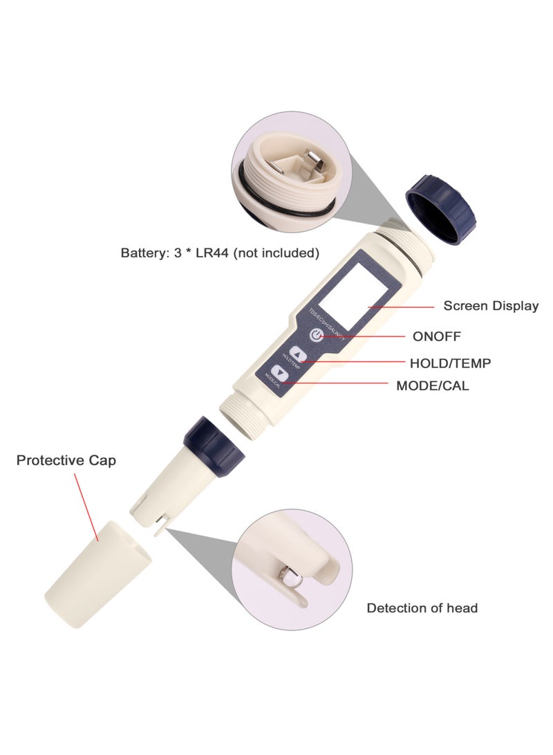 Professional Multi-parameter Combo Testing Meter measures PH, EC, TDS, Salinity, and temperature Water Quality Tester - Image 2