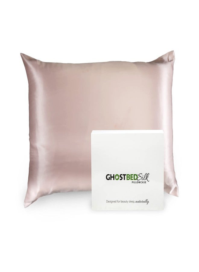 GhostBed 100% Mulberry Silk Pillowcase - Luxurious 22 Momme Silk Protects Hair & Skin from Damage - Pink, Queen - Image 2