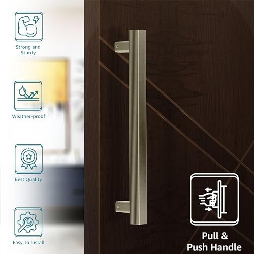 Plantex Heavy Duty Door Handle/Door & Home Decor/14-inches Main Door Handle/Door Pull Push Handle - Pack of 1 (236-Satin Grey Finish) - 3 Years Warranty - Image 2