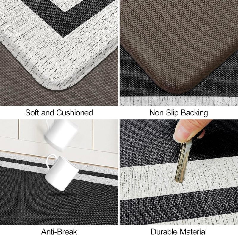 Anti Fatigue Kitchen Mat 45 X 180 Cm 0.4-Inch Thick Cushioned Foam - Waterproof Non Slip Standing Mat for Home Kitchen Office Laundry Room - Image 5