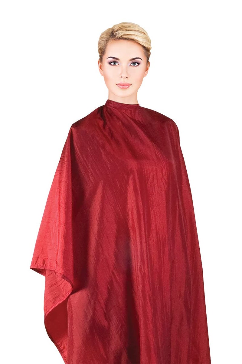 Cricket Forte Haircutting Cape Professional Salon Barbershop Hairdresser Hairstylist Cape for Clients Adjustable Snap Neck Closure Red