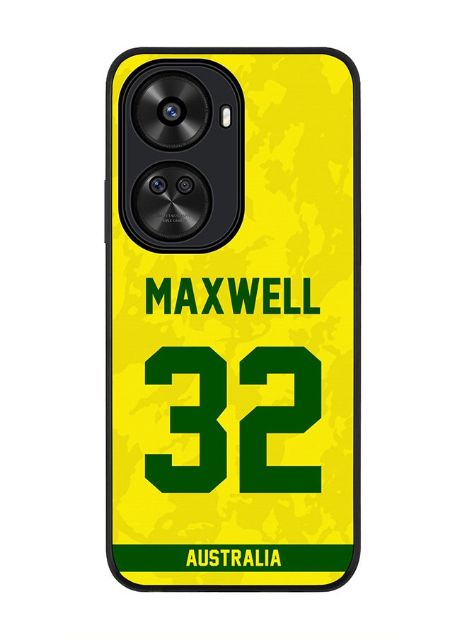 Stylizedd Rugged Black edge case for Huawei nova 12 SE / Huawei nova 11 SE 4G, Slim fit Flexible Thin Cover - Team Australia Glenn Maxwell, Jersey No 32  - Image 1