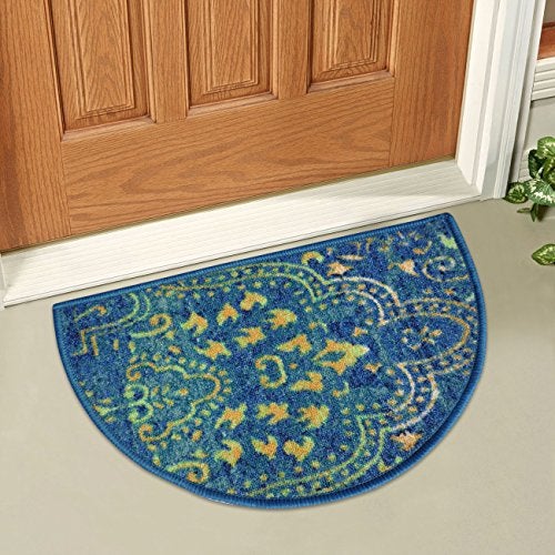 Status Contract Semi Circle/D-Shape Entrance Floor Door Mats Home Decor Non-Slip Carpet for Bathroom, Bedroom, Balcony, Living Room Washable Dirt Trapper (15 x 23 inch) - Image 1