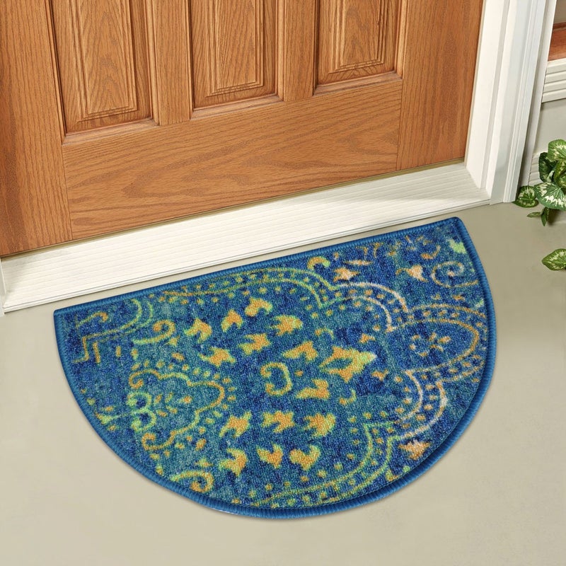 Status Contract Semi Circle/D-Shape Entrance Floor Door Mats Home Decor Non-Slip Carpet for Bathroom, Bedroom, Balcony, Living Room Washable Dirt Trapper (15 x 23 inch) - Image 5