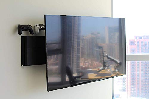 HumanCentric Wall Mount Compatible with PS4 Slim, 2 Controller Mounts Bundle, Mount on The Wall or on The Back of The TV with a VESA Pattern, Does Not Work with Fat or Pro PS4, Hardware Included - Image 4