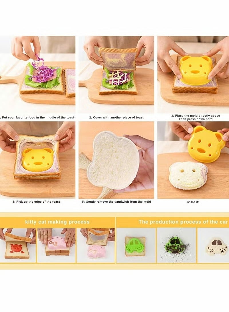 3 Pcs Bear Shape Sandwich Cutter and Sealer, Uncrustable Sandwich Maker, Cut and Seal, Lunchbox and Bento Box - Image 5