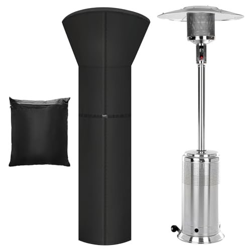 Anglekai Patio Heater Cover 420D Waterproof Heat Lamp Outdoor Cover for Standing Heater with Zipper Storage Bag 89x33x19in - Image 1