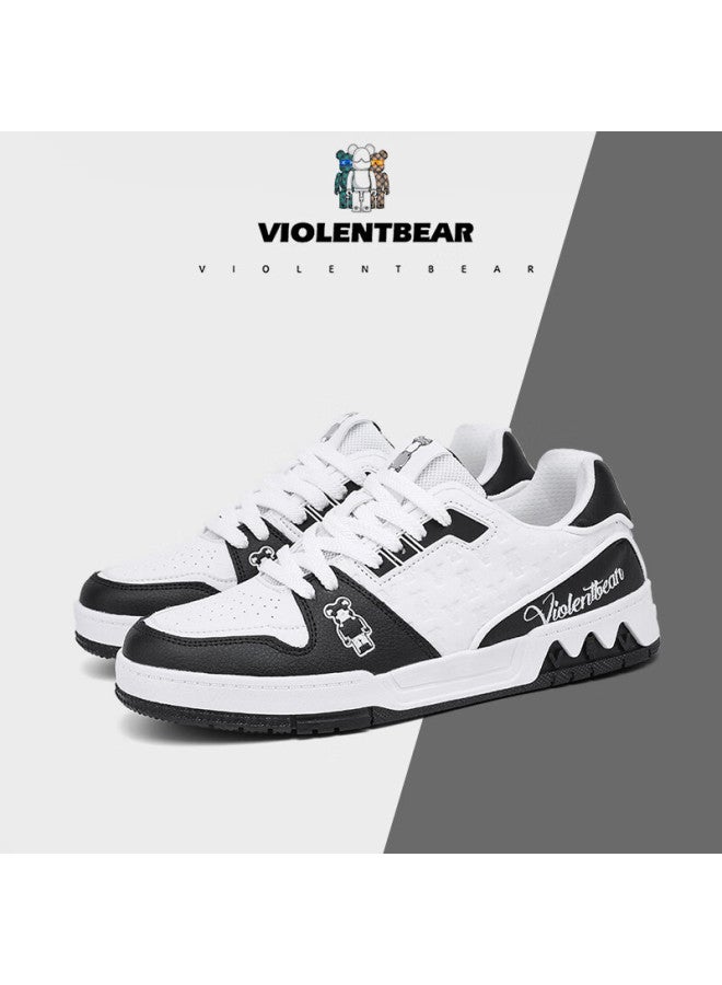 Violentbear Men's Spring/summer New Style Board Shoes Men's Casual Shoes Breathable Cowhide Height Increasing Trendy Shoes Couple Women's Shoes All-match Men's Shoes - Image 1