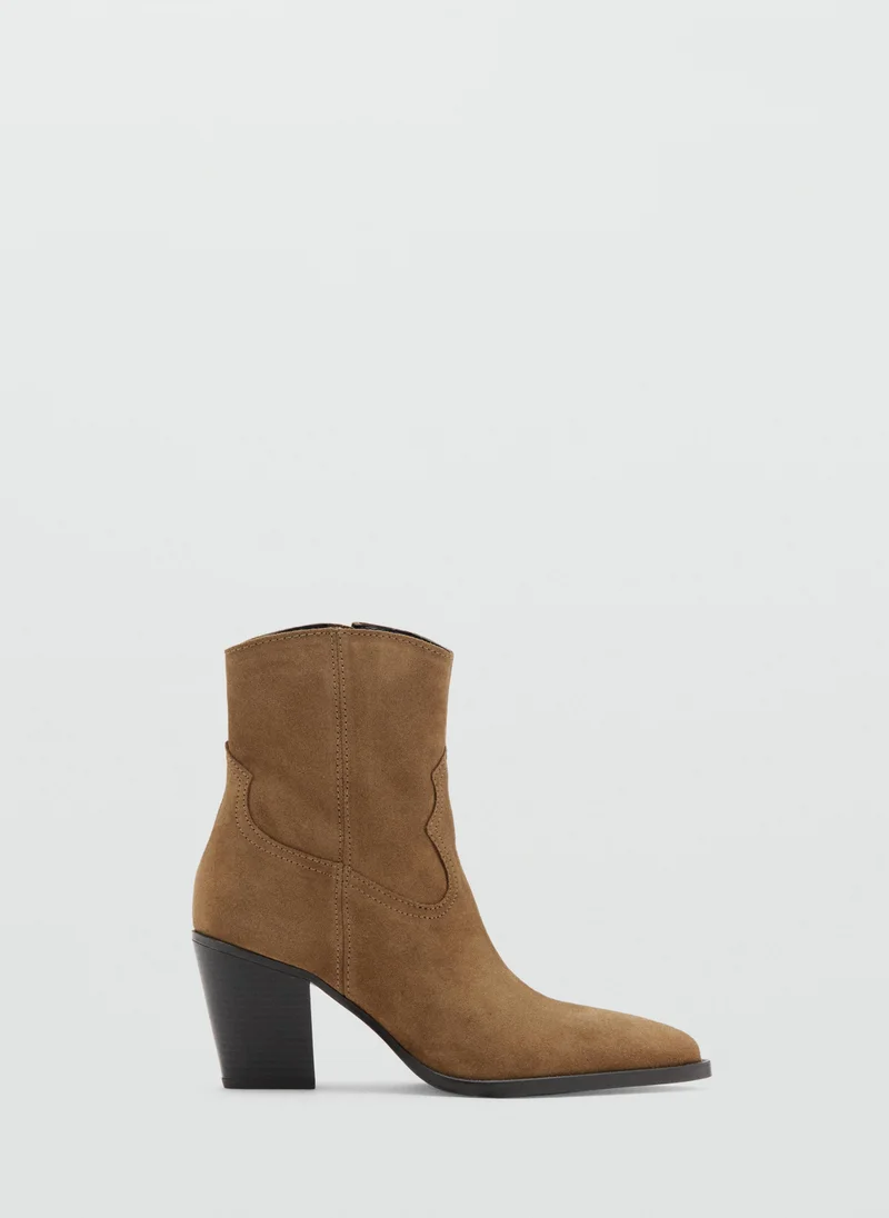Suede Block-Heel Boots