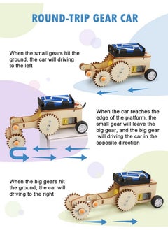 Poraxy Stem Model Car Kits, Toys For Boys Age 8-12, 5 In 1 Kids Wood Building Kit 8-10, 3D Wooden Puzzles, Educational Science Crafts Kits, Birthday Gifts For 8 9 10 11 12 13 14 Years Old Boys  - Image 2