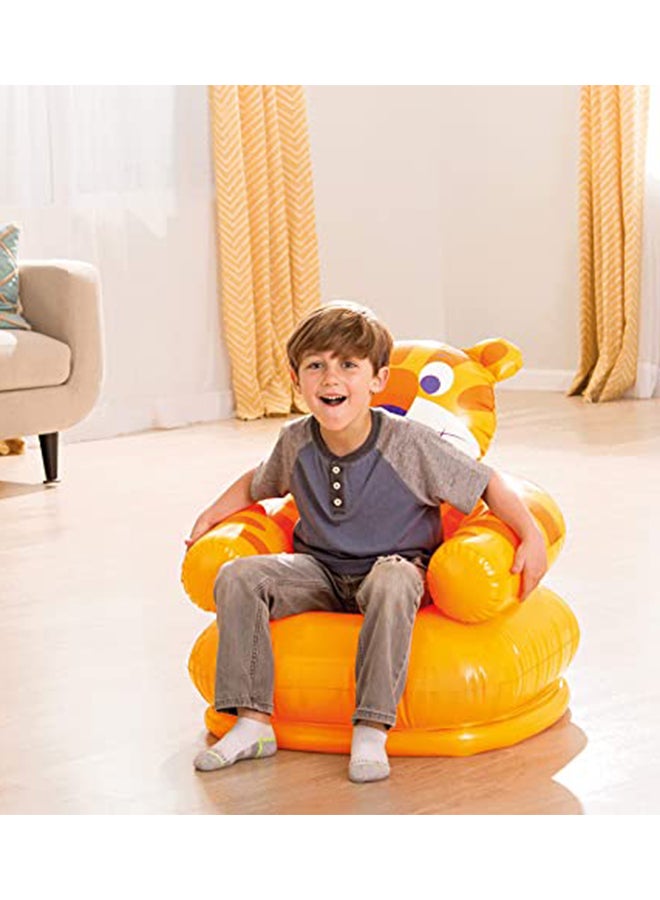 INTEX Tiger Themed Inflatable Animal Pool Chair Air Sofa For Kids - Orange - Image 3