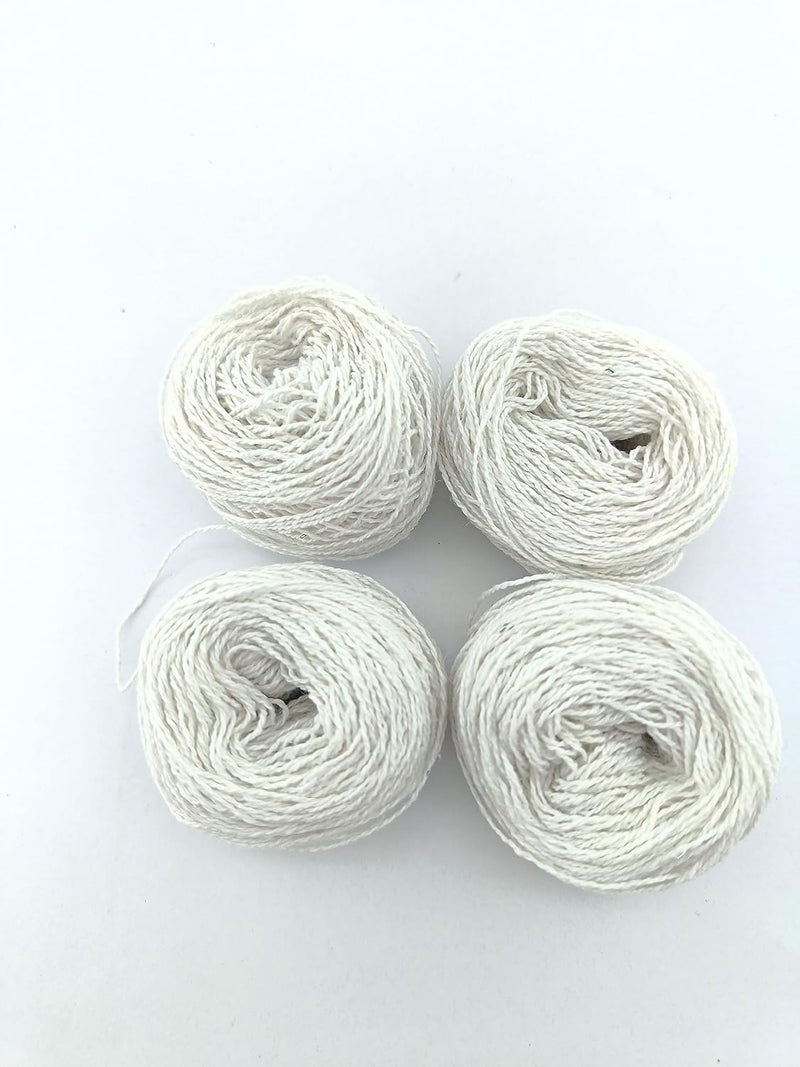 advancedestore advancedestore (Pack of 4)-60m Natural White Macrame Cord, Cotton Colour Dori for Wall Hanging Plant Hanging Craft Making, - Image 1