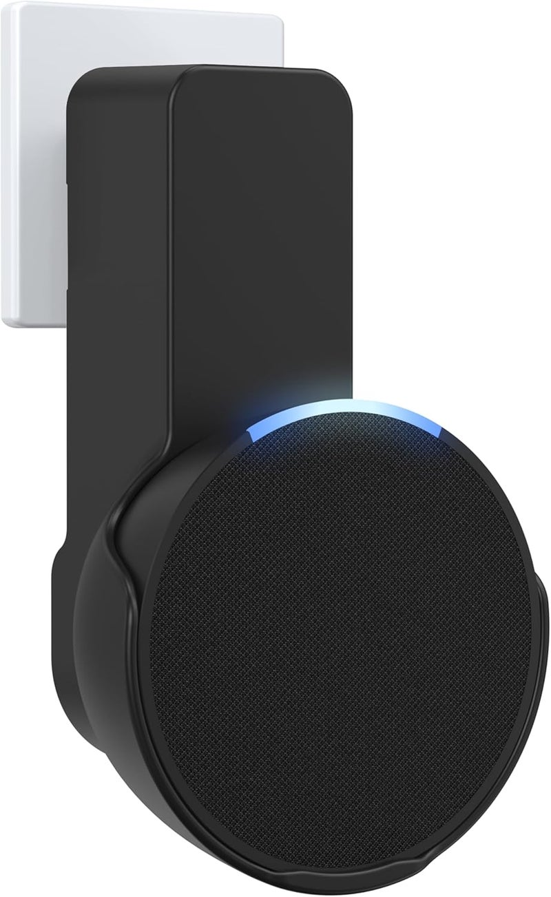 Maxonar حامل جداري من لسماعة Echo PoP، حامل جداري يوفر مساحة لمقعد السماعة Echo PoP، يتضمن إدارة متكاملة للكابلات، لا يتطلب حفرًا، مناسب لغرفة المعيشة، المطبخ، غرفة النوم، الحمام، اللون أسود - Image 1