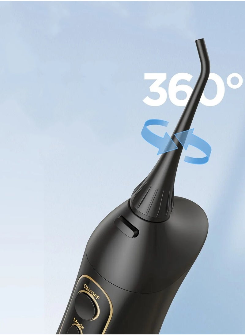 Fairywill - Rechargeable Water Flosser, 3 Mode Portable Oral Irrigator with 300ml Water Tank （Black） - Image 1