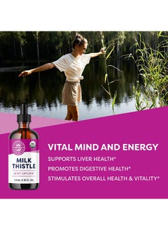 Vimergy Vimergy USDA Organic Milk Thistle Extract, 57 Servings – Healthy Liver Support Supplement Drops – Liquid Milk Thistle Tincture – No Alcohol Added - Non-GMO, Vegan & Paleo (115 ml)  - Image 2