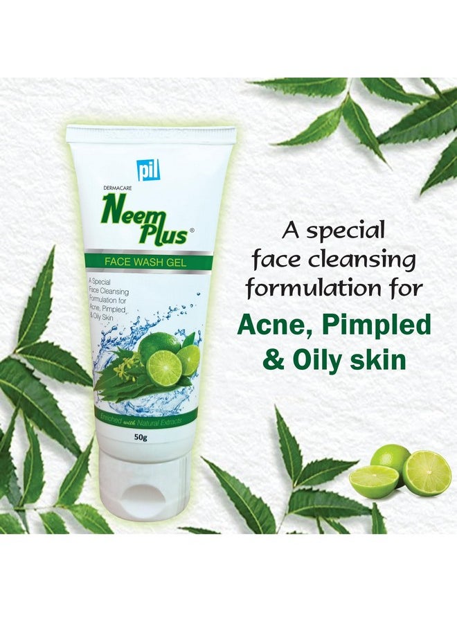 PIL Neem Plus Face Wash Gel Face Wash Gel For Acne Pimpled & Oily Skin Clear & Smooth Radiant Skin 50 Gms Each (Pack Of 2)  - Image 5