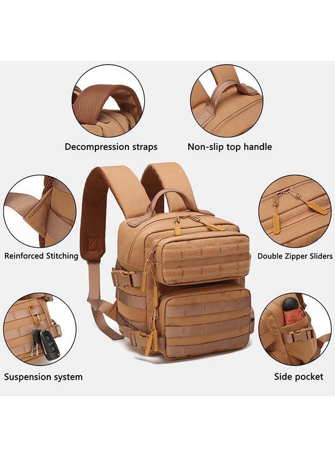 MVAQKLM  9L Mini Military Tactical Backpack for Men and Women, Waterproof Mini Molle Bag Shoulder Backpacks for for Gym Hiking Travel Sports Running - Image 2