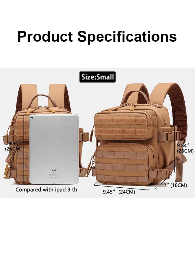 MVAQKLM  9L Mini Military Tactical Backpack for Men and Women, Waterproof Mini Molle Bag Shoulder Backpacks for for Gym Hiking Travel Sports Running - Image 4