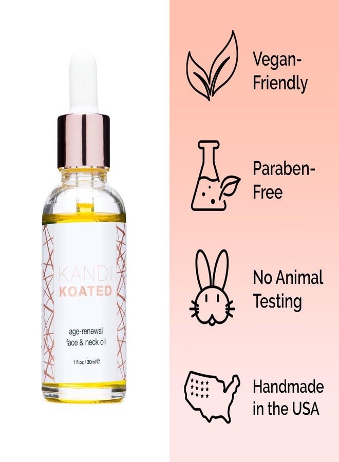 Kandi Koated Age-Renewal Face & Neck Oil Burruss – Botanical Oil with Jojoba, Vitamin C, Green Tea & Coffee Extract – Hydrating, Firming, Vegan Skincare, 1 fl oz - Image 5