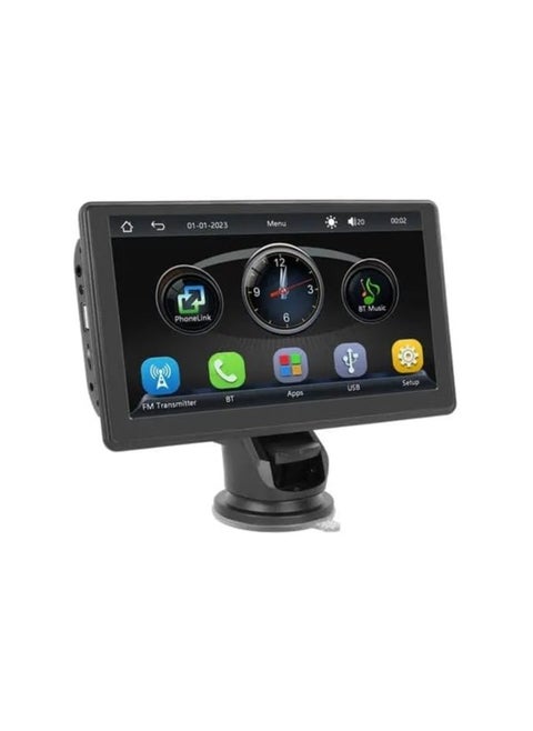 7-Inch Portable Car Stereo with Wireless Apple CarPlay & Android Auto, Bluetooth Hands-Free Car Radio, Touch Screen Display with Voice Control, Maps Navigation, Mirror Link, TF Card & AUX, Compatible with All Cars