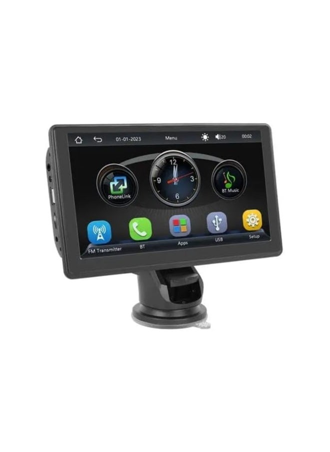 7-Inch Portable Car Stereo with Wireless Apple CarPlay & Android Auto, Bluetooth Hands-Free Car Radio, Touch Screen Display with Voice Control, Maps Navigation, Mirror Link, TF Card & AUX, Compatible with All Cars