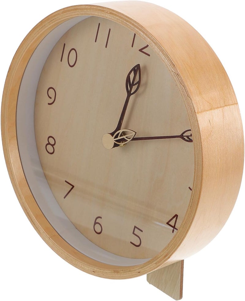 Wooden Desktop Mute Clock Stand 8-inch Simple Style Table Clock Decor for Office and Home Desk - Image 1