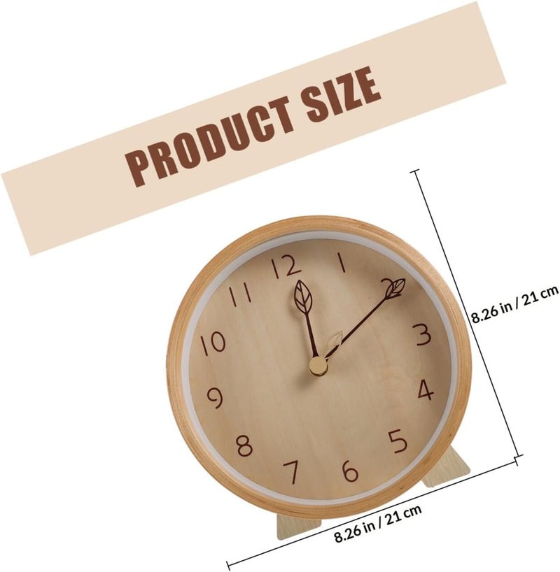Wooden Desktop Mute Clock Stand 8-inch Simple Style Table Clock Decor for Office and Home Desk - Image 2