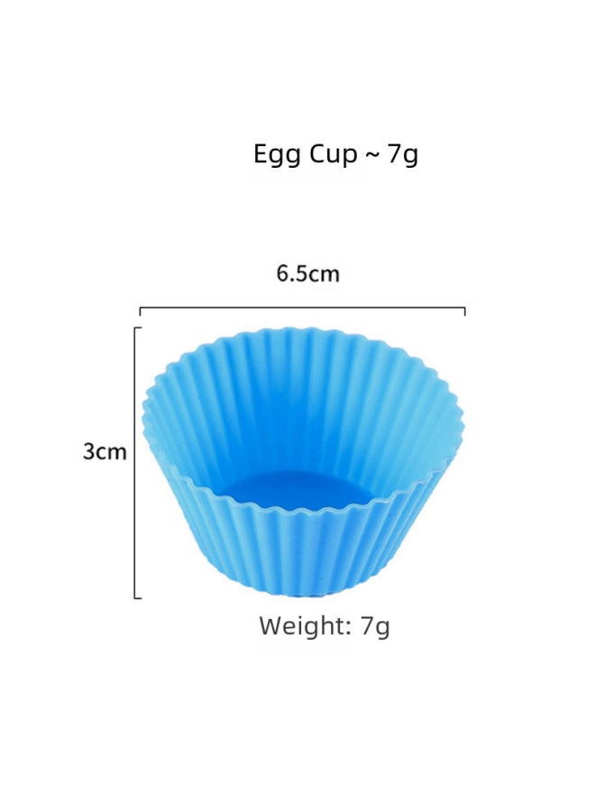 Xuan Juan Round Square Rectangular Silicone Cake Mold Candy Color Mafen Cup Muffin Baking Egg Cup Easy Demoulding-Specifications:Large Muffin Cake Cup (5G)-Color:Blue - Image 3