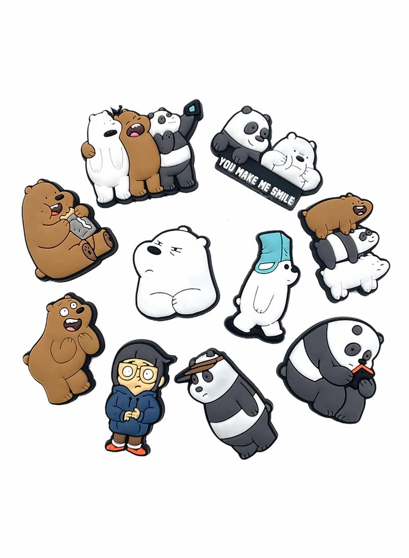 Shoe Decorations Charms lovely Animals Shoe Charms for Clogs Bubble Slides Sandals Clogs, Bear Panda Shoes Decorations for Girls Women Boys Kids 10 PCS  - Image 4