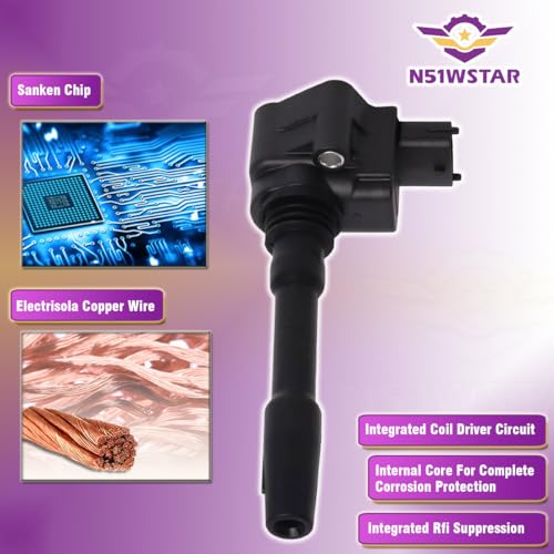 N51WSTAR IGNITION COIL PACK 000288233 SET OF 1 COMPATIBLE WITH MASERATI Ghibli S Q4 Ghibli S Ghibli Levante S Levante Quattroporte Quattroporte GTS 3.0T 3.8T/M156/M157 - Image 3