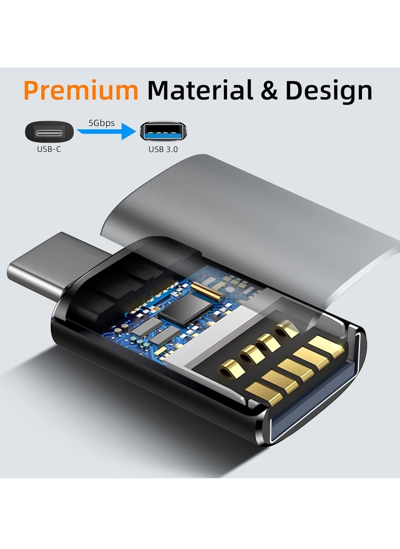 USB USB to C 3.0 Adapter，OTG USB Female to C Male Adapter，5Gbps USB C 3.1 Adapter Compatible with MacBook Pro, iPad Pro, Galaxy Note20 Ultra, Laptops, Power delivery and More