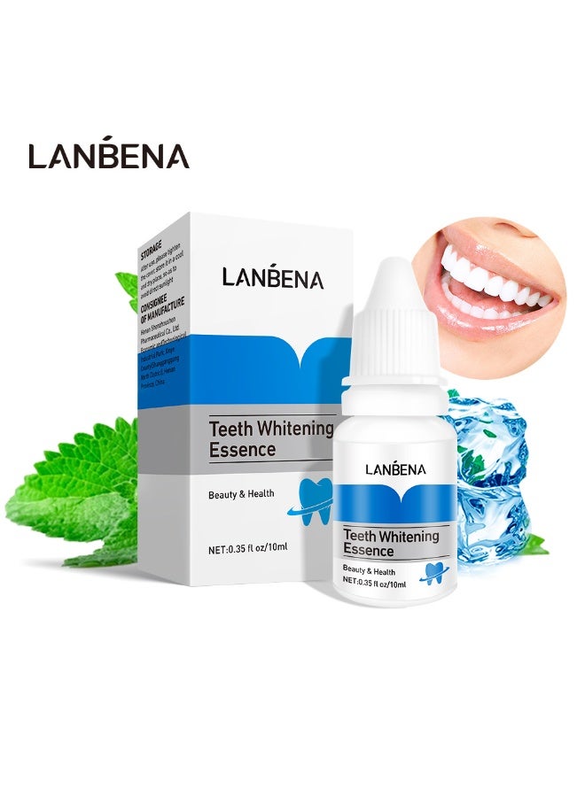لان بينا جوهر تبييض الأسنان من LANBENA، 10 مل/0.35 أونصة سائلة، سائل تبييض الأسنان بقوة احترافية، يزيل البقع من القهوة والشاي والتدخين، مبيض أسنان لطيف وفعال - Image 3