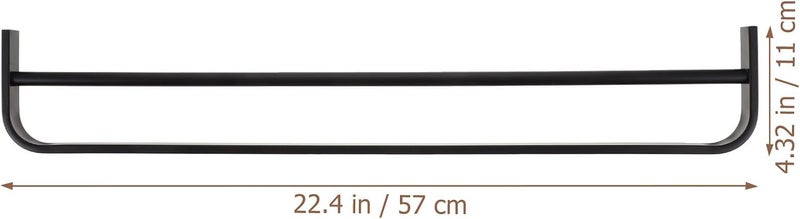 Garneck Double Towel Rack 58cm Wall-Mount Or Self-Adhesive Bathroom and Kitchen Towel Holder Space Aluminum Bar with Dual Hooks for Organized Storage - Image 2