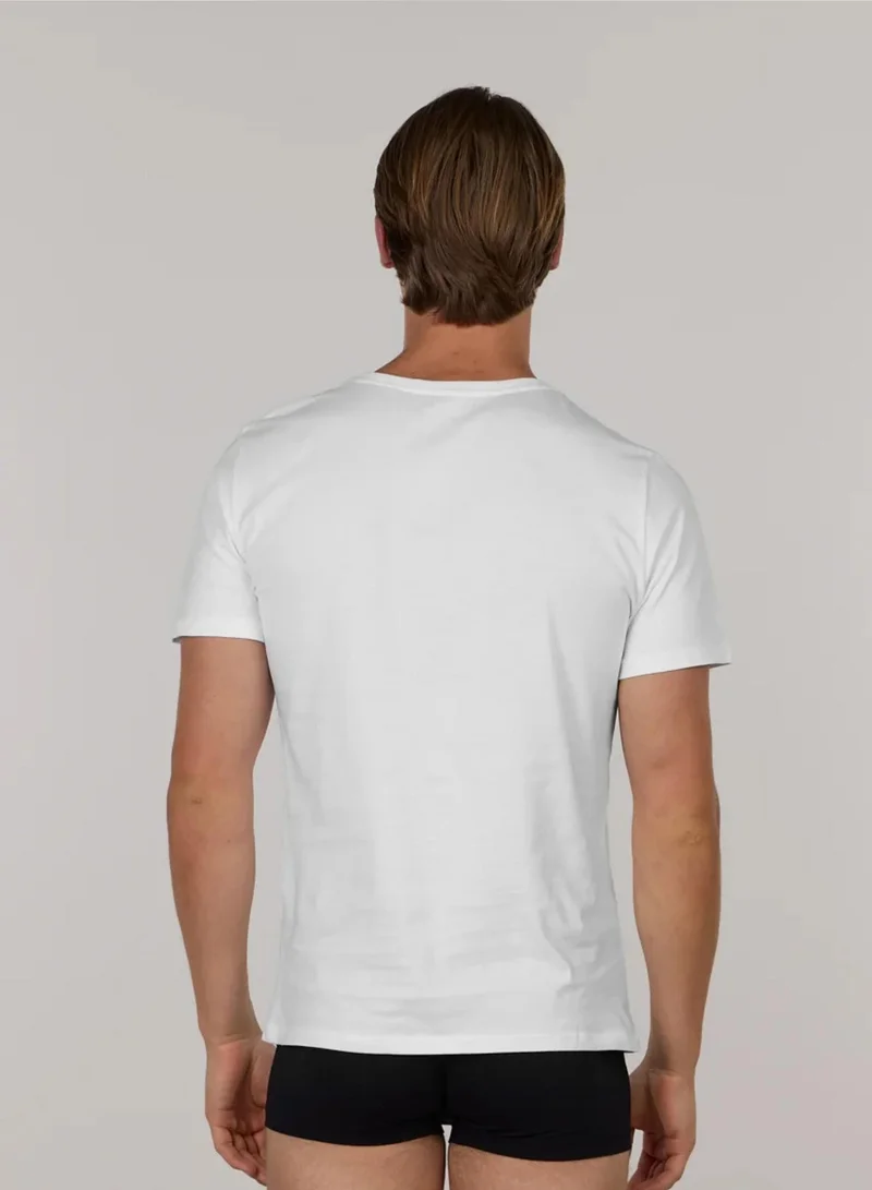 Just Nature White Soft Cotton 2-Pack Undershirt for Men | Best Price UAE