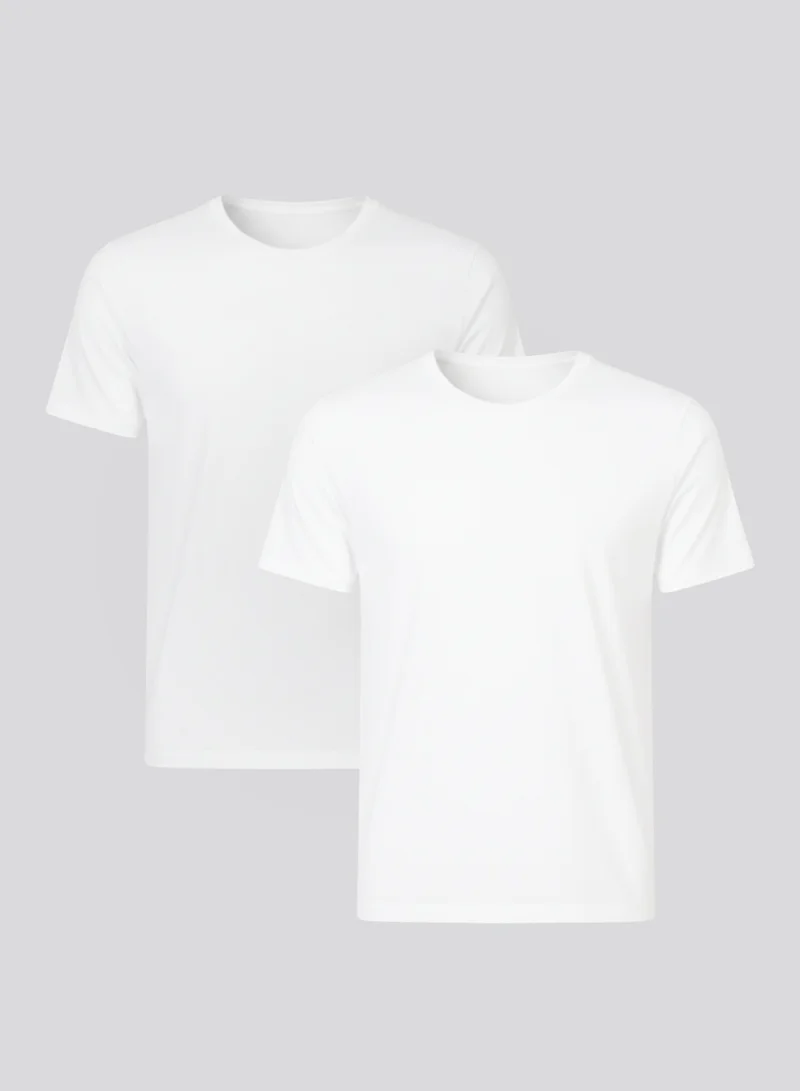 Just Nature White Soft Cotton 2-Pack Undershirt for Men | Best Price UAE