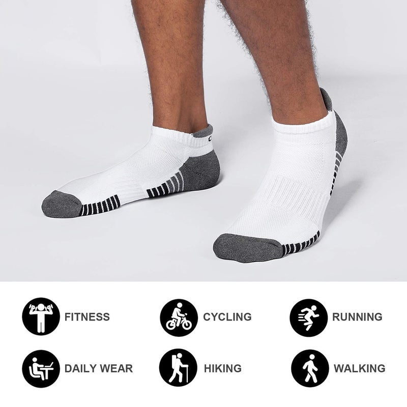 Lapulas No Show Socks Men Running Tennis Athletic Anklet White Socks For Men and Women 6Pairs Large - Image 2