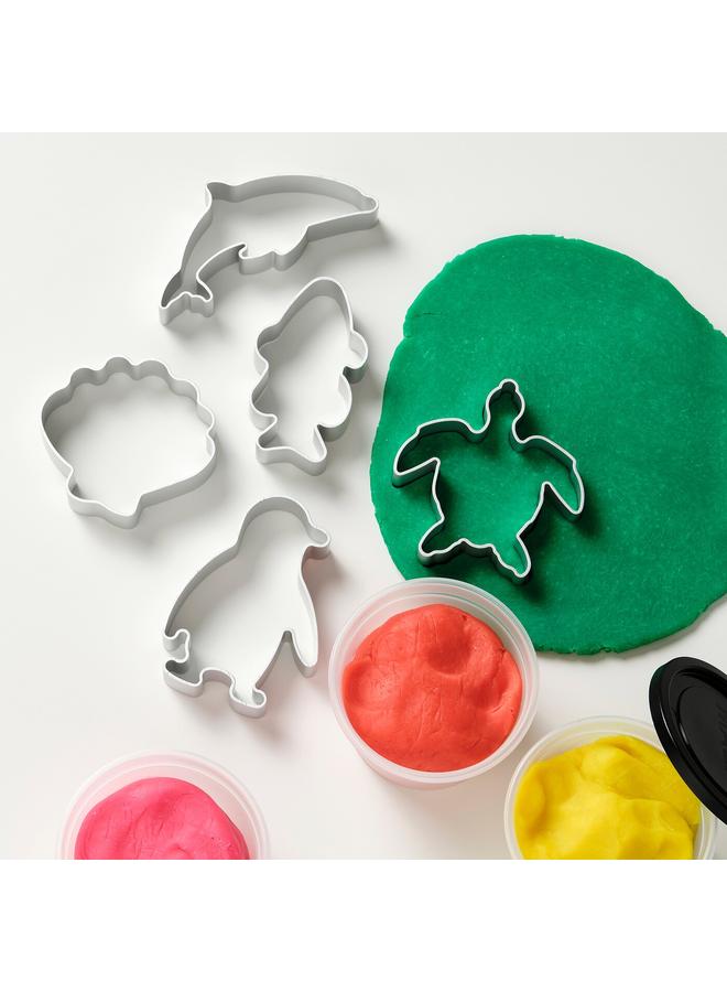 Zaboon Modelling Dough Cutters, Set Of 5, Aluminium-Colour - Image 4