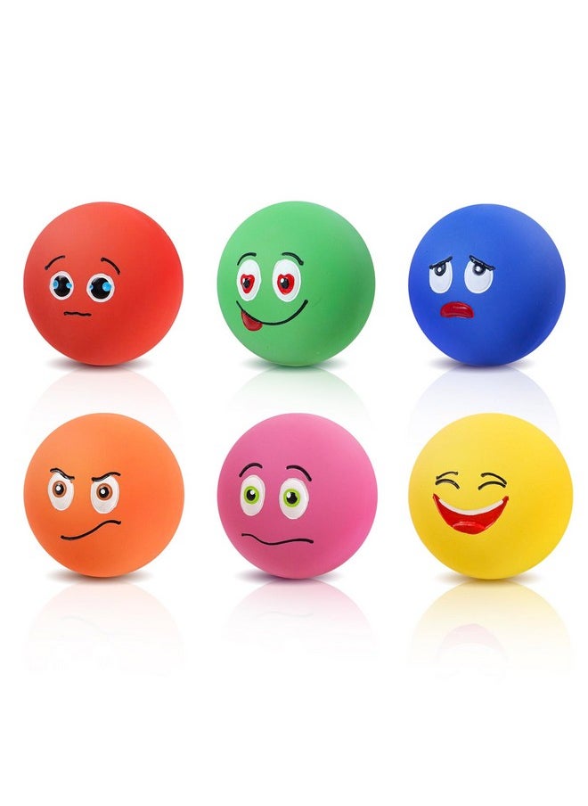 SCHITEC SCHITEC Squeaky Dog Toys, Funny Interactive Puppy Ball Toy, [6 Pack] Latex Rubber Squeak Pet Balls for Puppies Small Breed Dogs  - Image 1