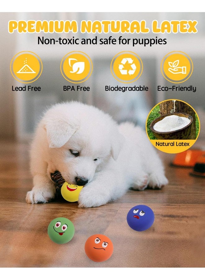 SCHITEC SCHITEC Squeaky Dog Toys, Funny Interactive Puppy Ball Toy, [6 Pack] Latex Rubber Squeak Pet Balls for Puppies Small Breed Dogs  - Image 4
