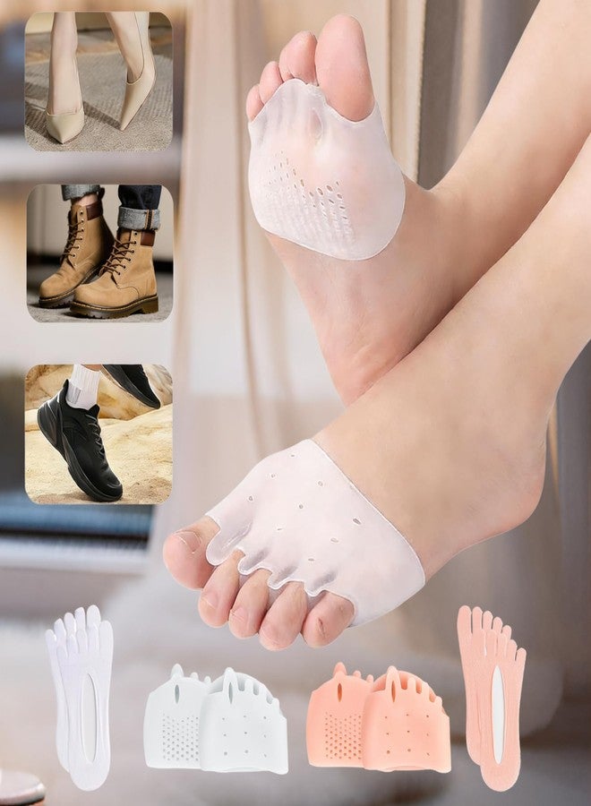 Yikeshu Toe Separators for Women, Ball of Foot Cushions & Toe Socks Women, Metatarsal Pads Easy Comforts, Silicone Toe Separators Suitable for All Types of Shoes (2 Pairs Forefoot Pad & 2 Pairs Toe Socks) - Image 5