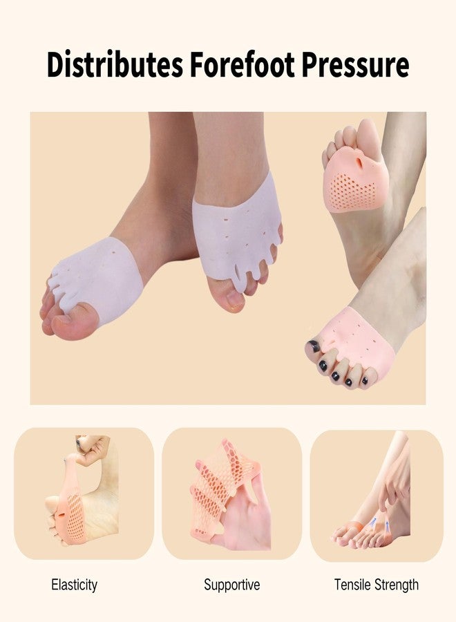Yikeshu Toe Separators for Women, Ball of Foot Cushions & Toe Socks Women, Metatarsal Pads Easy Comforts, Silicone Toe Separators Suitable for All Types of Shoes (2 Pairs Forefoot Pad & 2 Pairs Toe Socks) - Image 4
