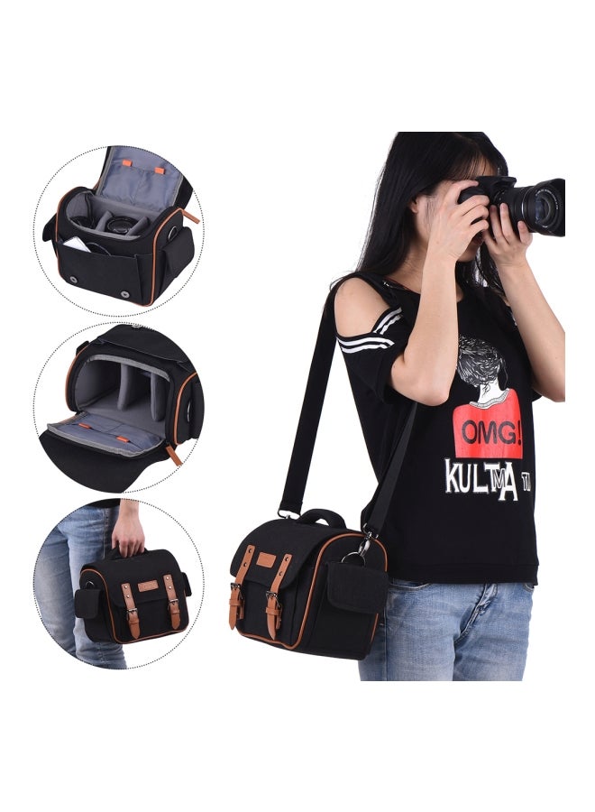 Protective Camera Messenger Bag For Canon/Nikon/Sony/Panasonic/Olympus Black/Brown  - Image 3
