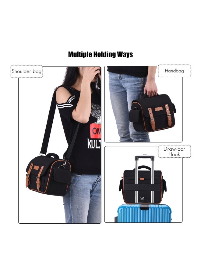 Protective Camera Messenger Bag For Canon/Nikon/Sony/Panasonic/Olympus Black/Brown  - Image 4