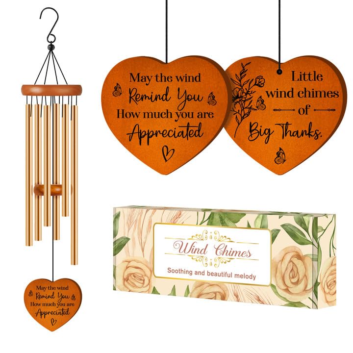 Damaigiift Thank You Gifts for Women, Thank You Gifts Wind Chimes - with Gratitude Message, Thanksgiving Appreciation Gift for Boss, Teacher, Coworkers, Employee, Nurse, Pastor, Mentor, Doctor, Friend - Image 1