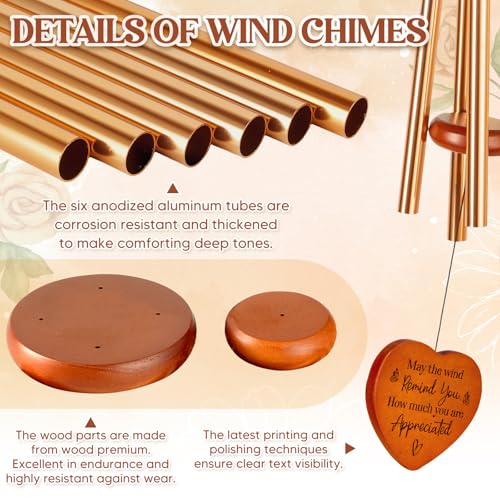 Damaigiift Thank You Gifts for Women, Thank You Gifts Wind Chimes - with Gratitude Message, Thanksgiving Appreciation Gift for Boss, Teacher, Coworkers, Employee, Nurse, Pastor, Mentor, Doctor, Friend - Image 4