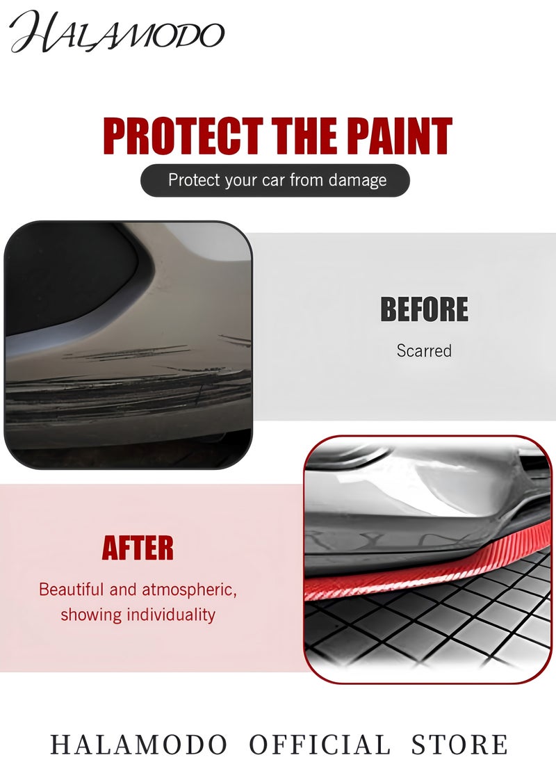 Beauenty 1PC Car Front Bumper Lip Carbon Fiber Front Lip Anti-Collision Rubber Strips Front Lip Spoiler Waterproof Protection Universal Auto Parts Fit for Most Cars  Suvs  - Image 4