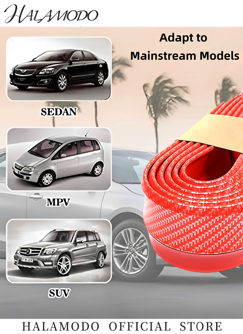 Beauenty 1PC Car Front Bumper Lip Carbon Fiber Front Lip Anti-Collision Rubber Strips Front Lip Spoiler Waterproof Protection Universal Auto Parts Fit for Most Cars  Suvs  - Image 2