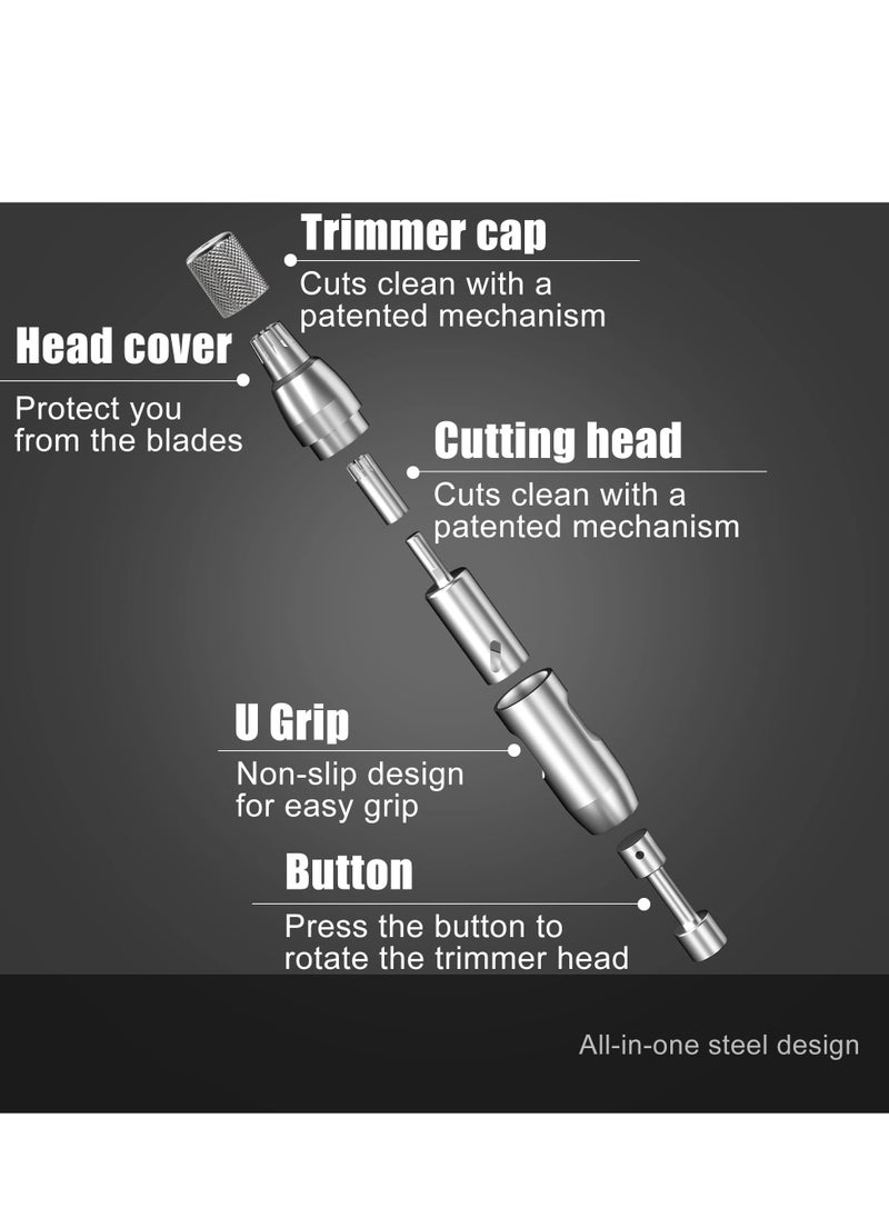 Generic Battery,Free Manual Nose Hair Trimmer, Easy to Clean and Carry, Improved Rotating Blades, Painless Waterproof Nose Hair Remover for Men  - Image 4