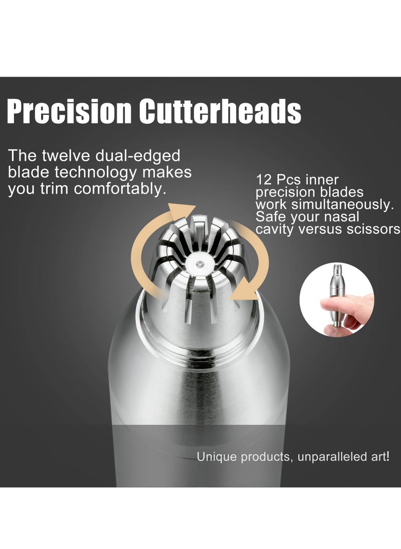 Generic Battery,Free Manual Nose Hair Trimmer, Easy to Clean and Carry, Improved Rotating Blades, Painless Waterproof Nose Hair Remover for Men  - Image 5