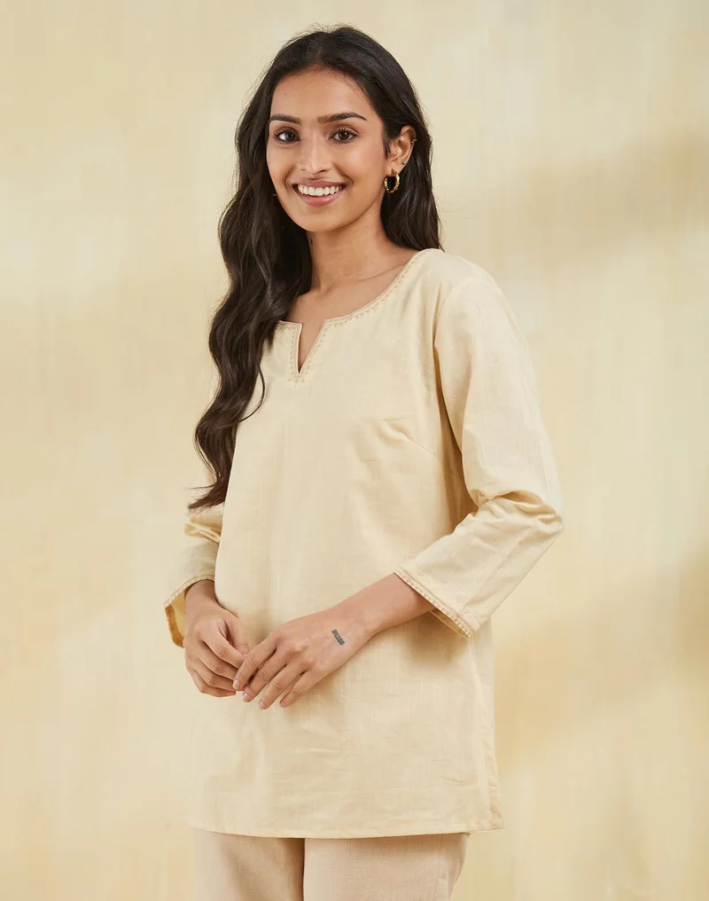 Fabindia Embroidered Short Kurta